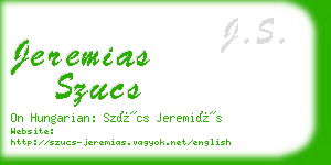 jeremias szucs business card